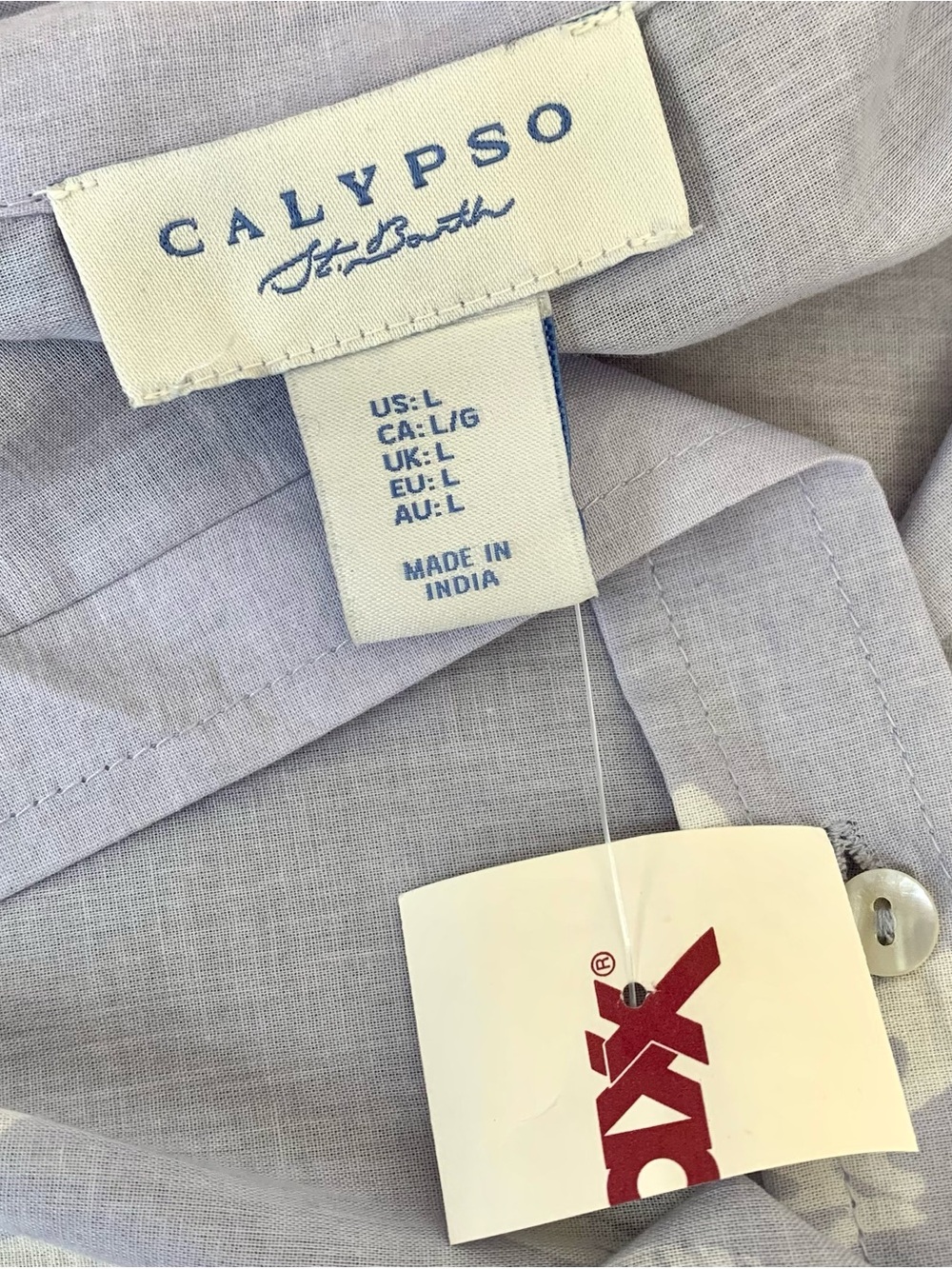 Calypso St. Barth Lavender Embroidered Cotton Button-Down Blouse Size Large NWT - Picture 4 of 6